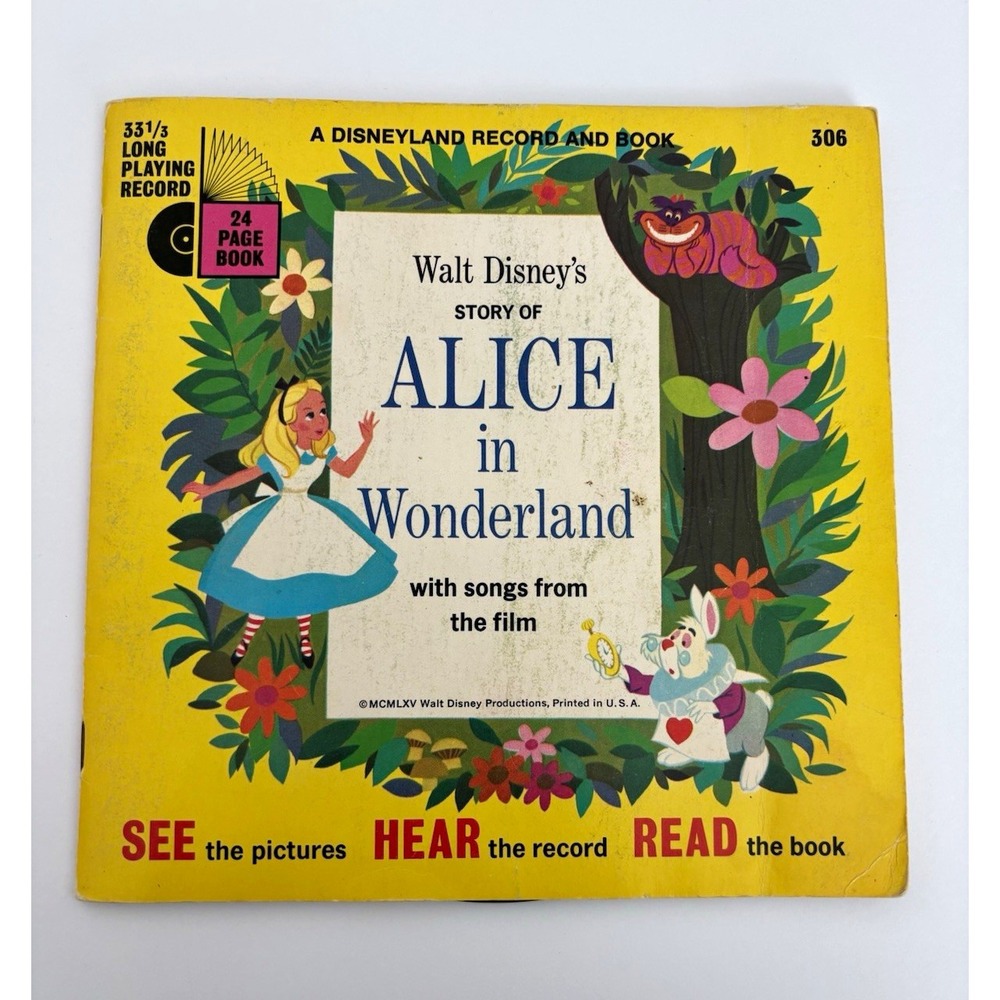 Disneyland Records Alice in Wonderland Record Book 306 kidcore nostalgia